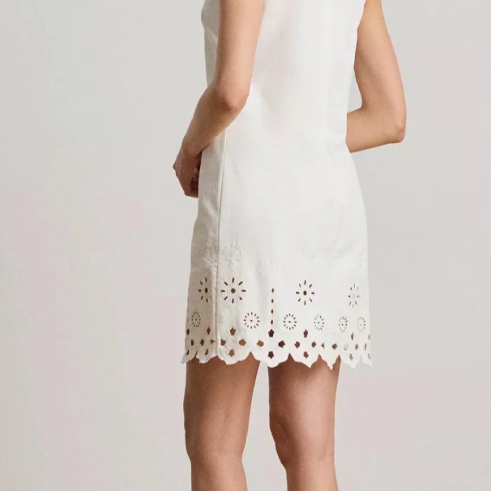 Ralph Lauren White Sleeveless Shift  Dress